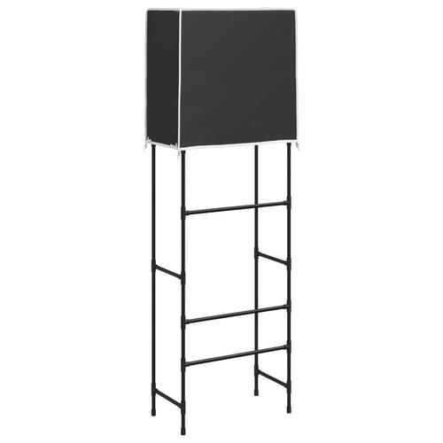 Opbevaringsstativ 2 hylder 56x30x170 cm jern sort