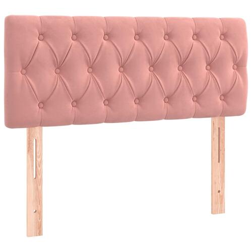 Sengegavl med LED-lys 90x7x78/88 cm velour lyserød