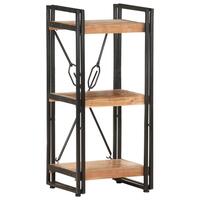 Bogreol m. 3 hylder 40x30x80 cm massivt akacietræ
