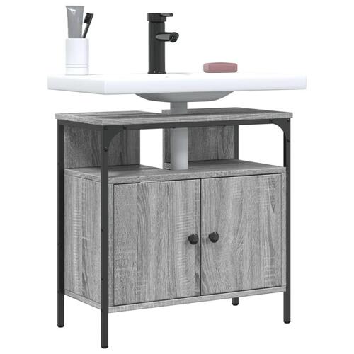Underskab til vask 60x30x60 cm konstrueret træ grå sonoma-eg