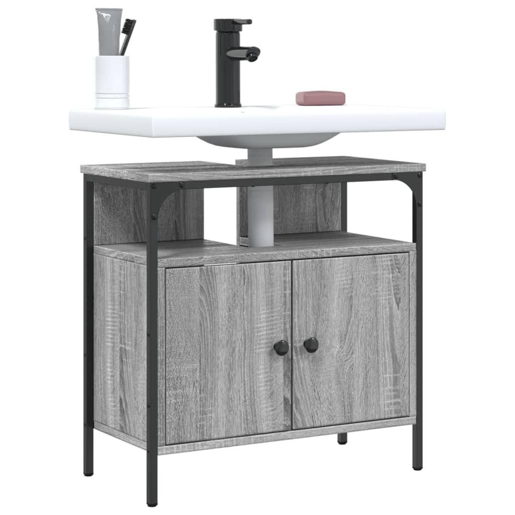 Underskab til vask 60x30x60 cm konstrueret træ grå sonoma-eg