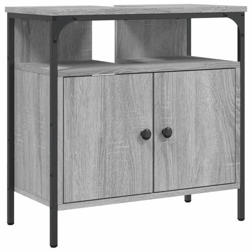 Underskab til vask 60x30x60 cm konstrueret træ grå sonoma-eg