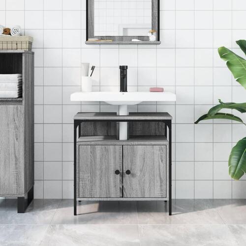 Underskab til vask 60x30x60 cm konstrueret træ grå sonoma-eg