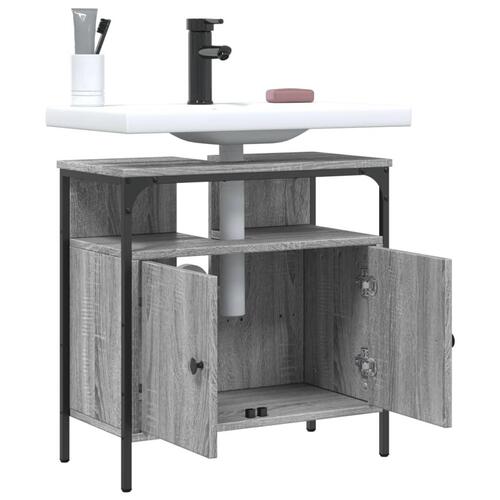 Underskab til vask 60x30x60 cm konstrueret træ grå sonoma-eg