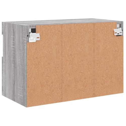 Væghængt tv-bord m. LED-lys 60x30x40 cm grå sonoma-eg
