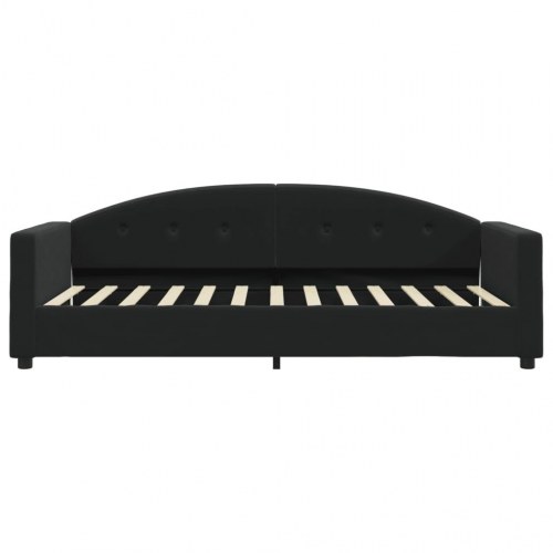 Daybed 90×190 cm i velour - sort sovesofa til stue og soveværelse