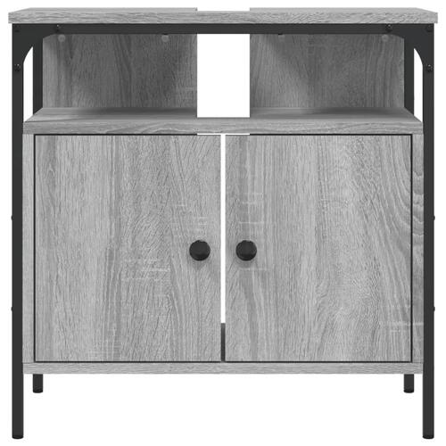 Underskab til vask 60x30x60 cm konstrueret træ grå sonoma-eg