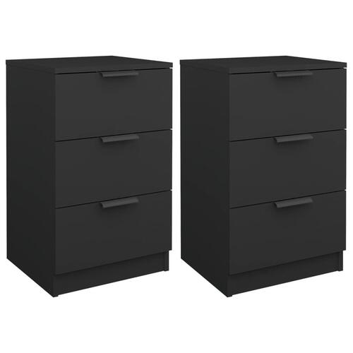 Sengeborde 2 stk. 40x36x65 cm sort