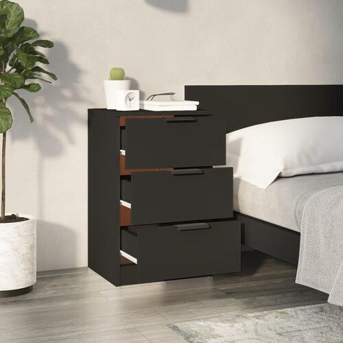 Sengeborde 2 stk. 40x36x65 cm sort