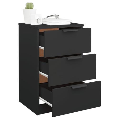 Sengeborde 2 stk. 40x36x65 cm sort