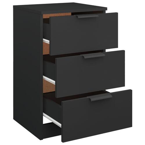 Sengeborde 2 stk. 40x36x65 cm sort