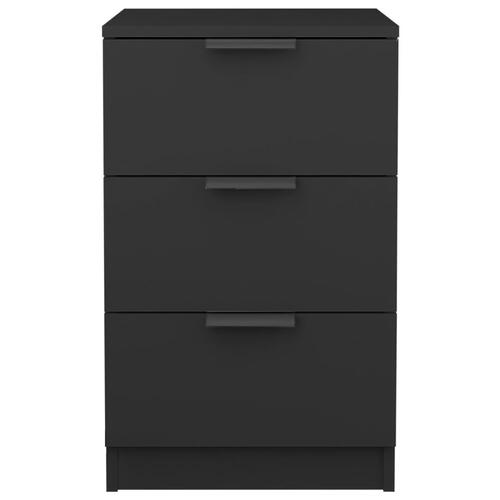 Sengeborde 2 stk. 40x36x65 cm sort