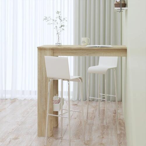 Væghængt barbord 102x45x103,5 cm konstrueret træ hvid sonoma-eg