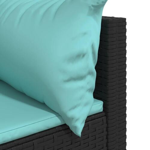 Hjørnemoduler til havesofa 2 stk. med hynder polyrattan sort