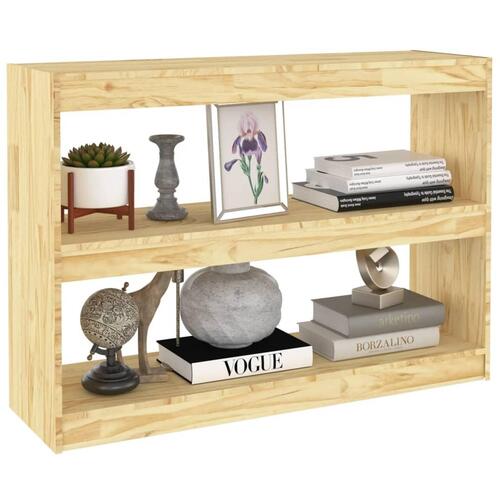 Bogreol/rumdeler 100x30x71,5 cm massivt fyrretræ