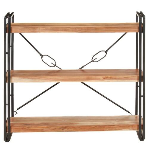 Bogreol m. 3 hylder 90x30x80 cm massivt akacietræ