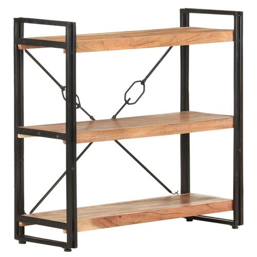 Bogreol m. 3 hylder 90x30x80 cm massivt akacietræ