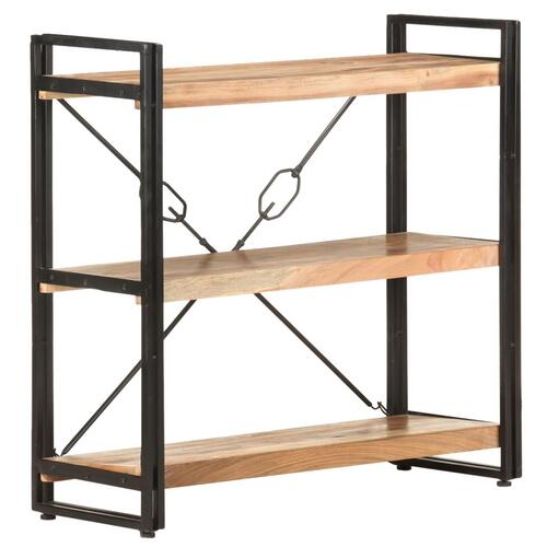 Bogreol m. 3 hylder 90x30x80 cm massivt akacietræ