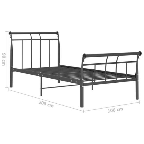 Sengestel 100x200 cm metal sort