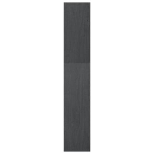Bogreol/rumdeler 40x30x167,5 cm massivt fyrretræ grå