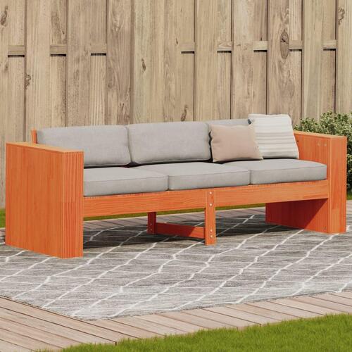 3-personers havesofa 189x60x62 cm massivt fyrretræ gyldenbrun