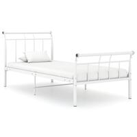 Sengestel 100x200 cm metal hvid