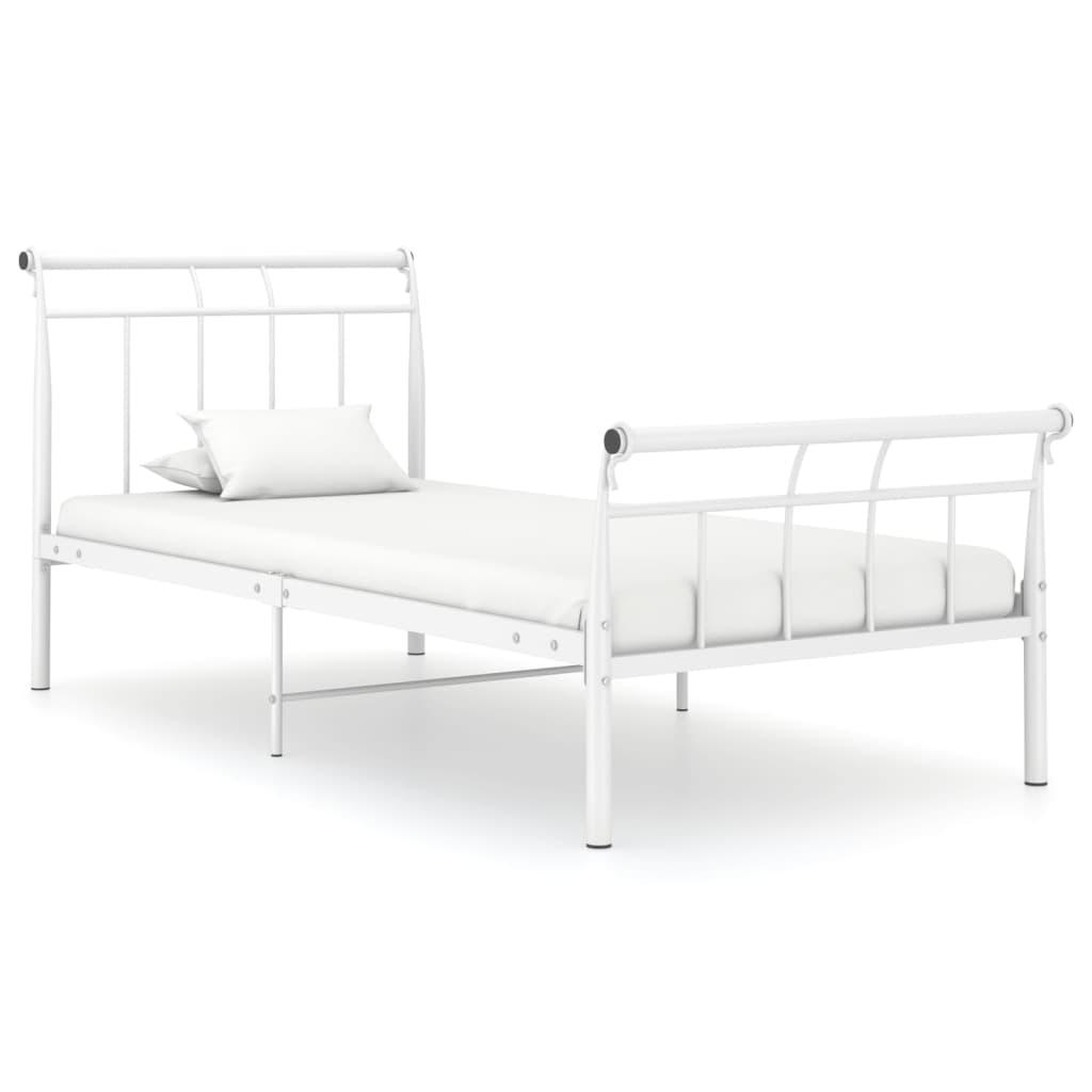 Sengestel 100x200 cm metal hvid