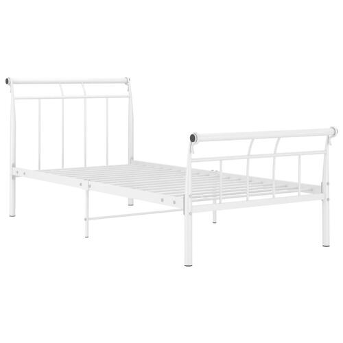 Sengestel 100x200 cm metal hvid