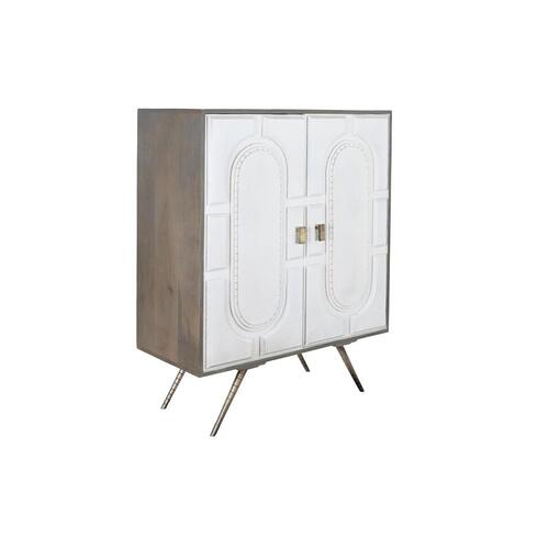Skænk Grå Gylden Hvid Kobber Mangotræ (93 x 41 x 114 cm)