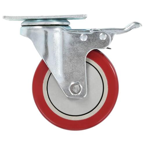 Drejehjul med dobbelte bremser 4 stk. 100 mm