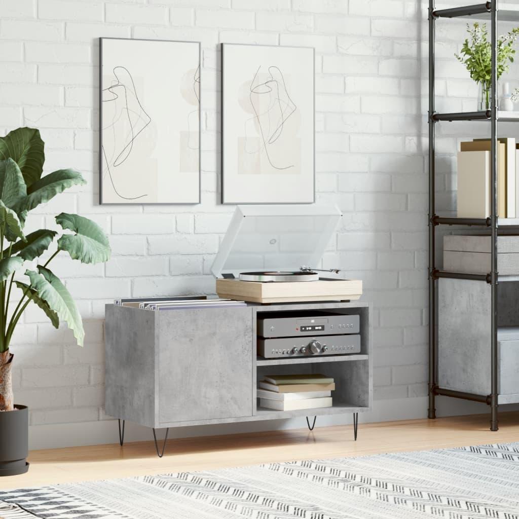 Vinylskab 85x38x48 cm konstrueret træ betongrå