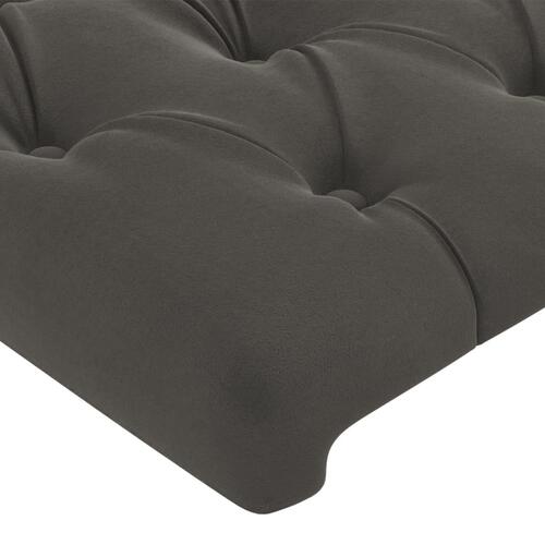 Sengegavl med LED-lys 180x7x78/88 cm velour mørkegrå