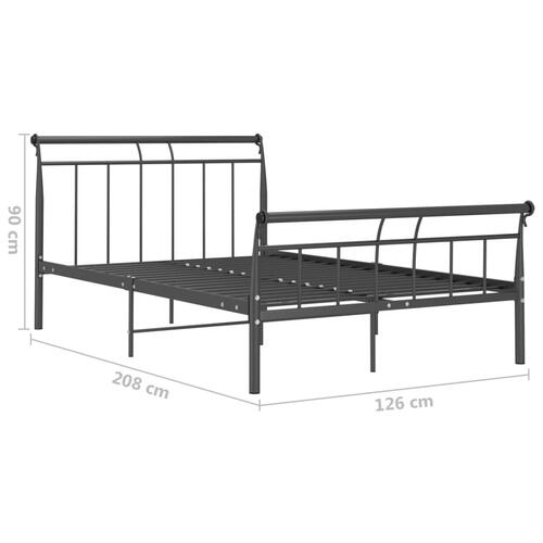 Sengestel 120x200 cm metal sort