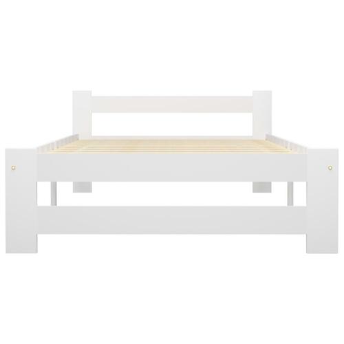 Sengestel 90x200 cm massivt fyrretræ hvid