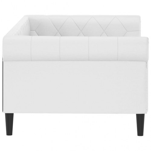 Daybed 90x200 cm i hvidt kunstlæder - sovesofa/gæsteseng