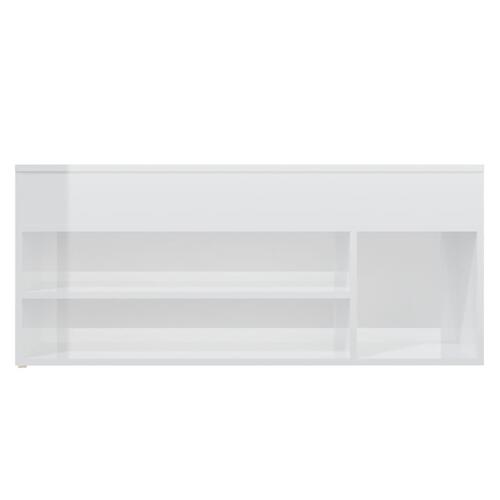 Skobænk 105x30x45 cm spånplade hvid højglans
