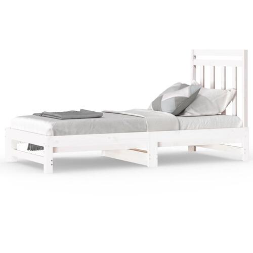 Daybed med udtræk 2x(90x190) cm massivt fyrretræ hvid