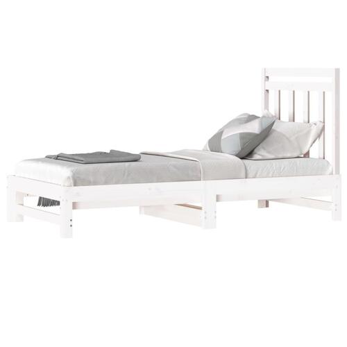 Daybed med udtræk 2x(90x190) cm massivt fyrretræ hvid