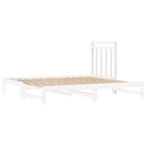 Daybed med udtræk 2x(90x190) cm massivt fyrretræ hvid