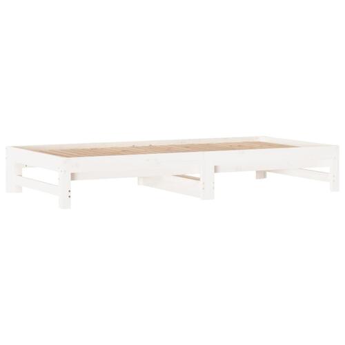 Daybed med udtræk 2x(90x190) cm massivt fyrretræ hvid
