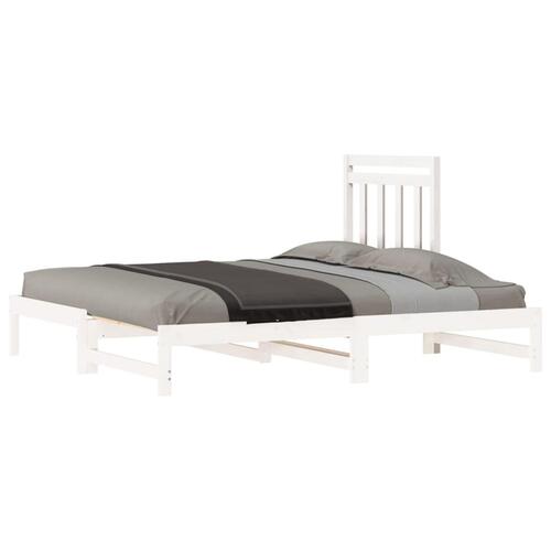 Daybed med udtræk 2x(90x190) cm massivt fyrretræ hvid