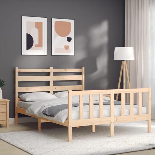 Sengeramme uden madras 140x190 cm massivt fyrretræ