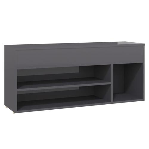 Skobænk 105x30x45 cm spånplade grå højglans