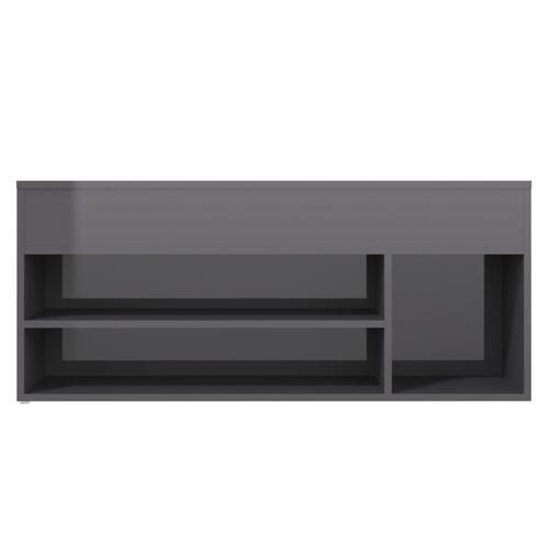 Skobænk 105x30x45 cm spånplade grå højglans
