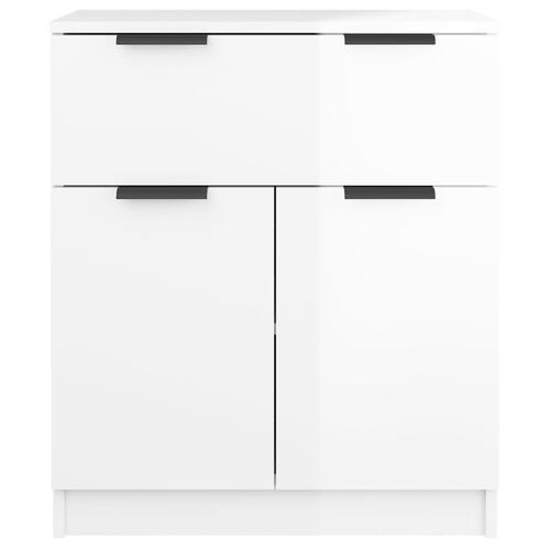 Skænk 60x30x70 cm konstrueret træ hvid højglans