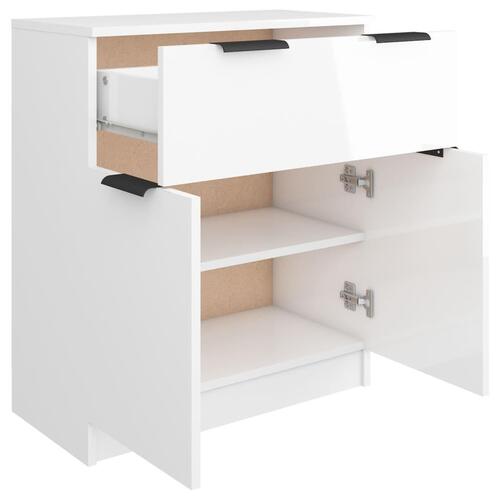 Skænk 60x30x70 cm konstrueret træ hvid højglans