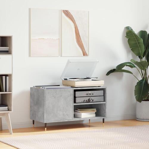 Vinylskab 85x38x48 cm konstrueret træ betongrå