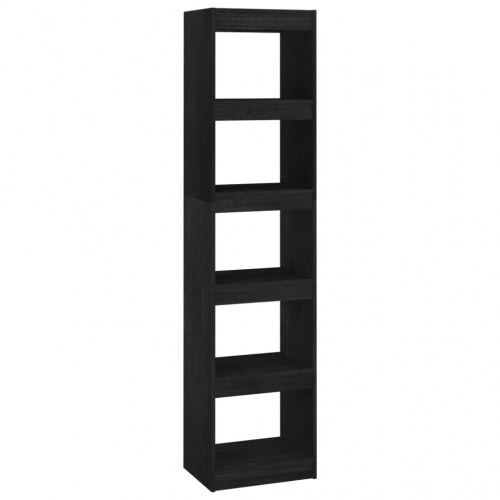 Bogreol/rumdeler 40x30x167,5 cm massivt fyrretræ sort