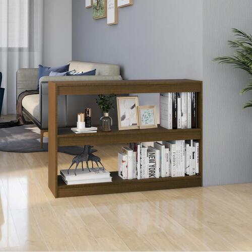 Bogreol/rumdeler 100x30x71,5 cm massivt fyrretræ gyldenbrun