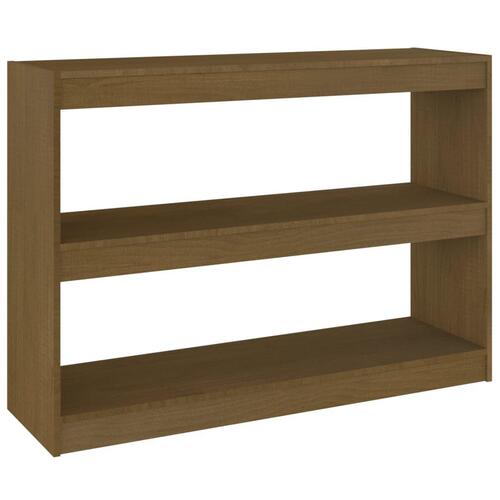 Bogreol/rumdeler 100x30x71,5 cm massivt fyrretræ gyldenbrun